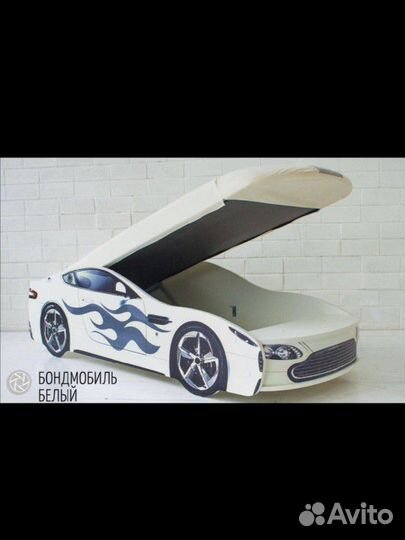 Детская кровать машинка с матрасом