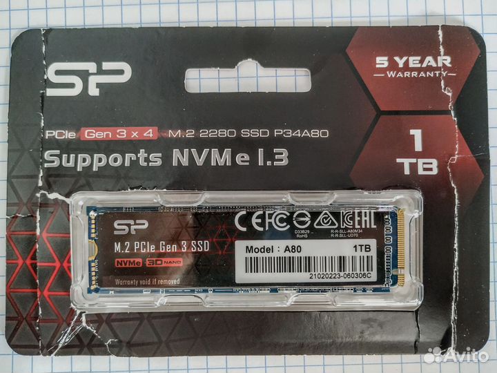 SSD 1Tb Silicon Power P34A80