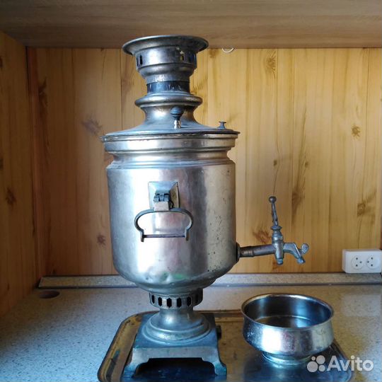 Самовар на дровах Сушкин, + поднос и капельник