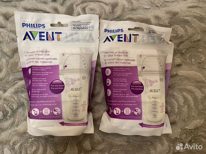 Пакеты для хранения грудного молока avent