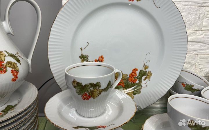 Чайный сервиз jlmenau гдр 52 предмета рифлёный