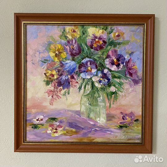 Картина маслом с цветами