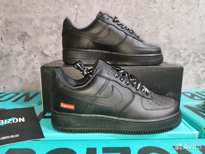 Nike Air Force 1 supreme black люкс