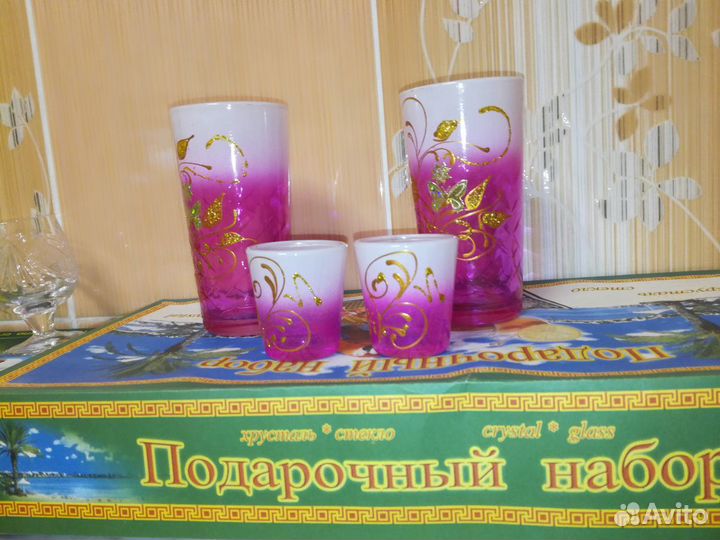 Стаканы+стопки-набор на 6-персон