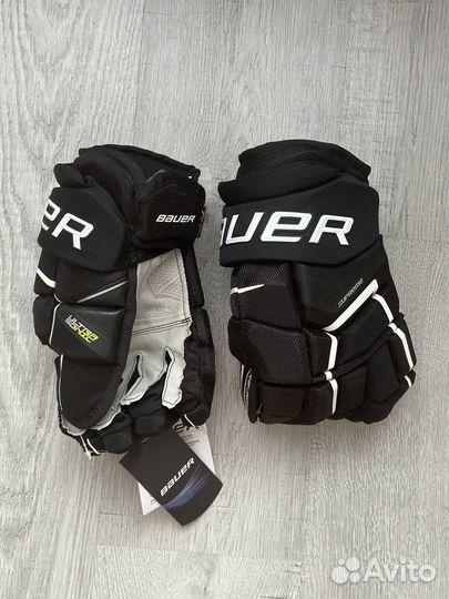 Краги хоккейные Bauer ultrasonic 14 черно-белые