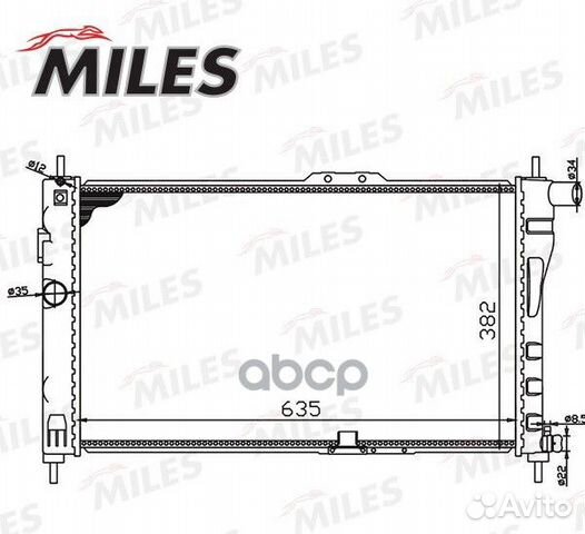 Радиатор daewoo nexia 1.5 95- (мех.) acrm000 Miles
