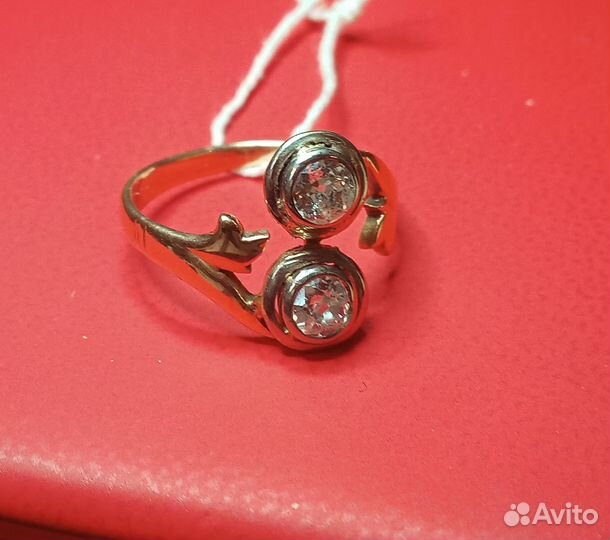 Антиквариат Кольцо Золото 56 Пр Бриллианты 0.6 ct