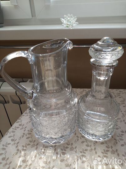 Графин и кувшин хрустальный