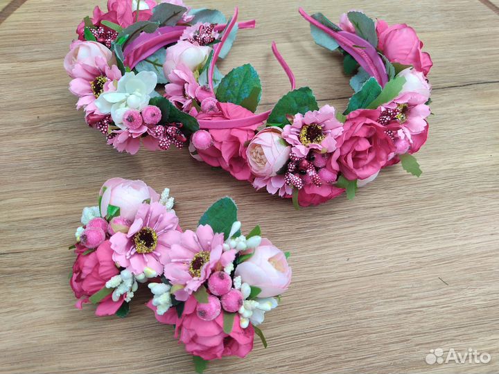 Ободок с цветами ручная работа