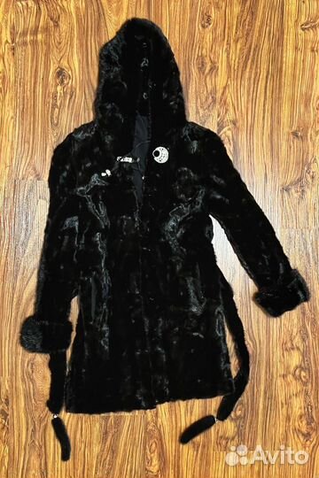 Шуба норковая с капюшоном