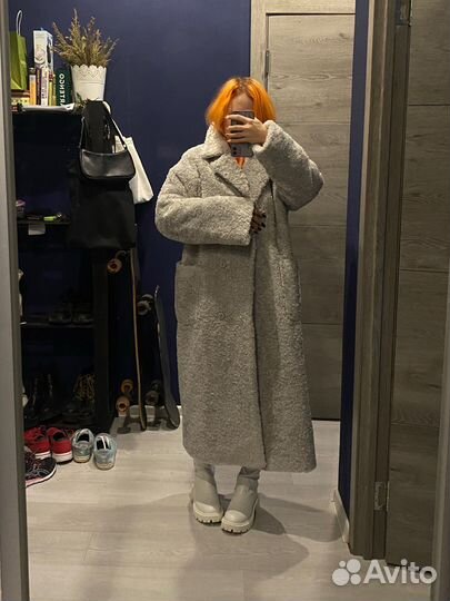 Шуба чебурашка серая