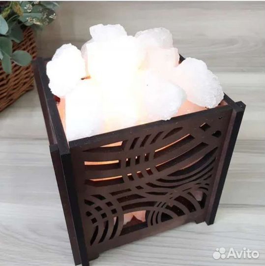 Солевая лампа 2-3 кг корзинка 