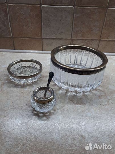 Серебро. Вазы,рюмки,солонки