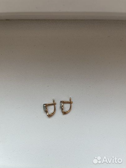 Золотые серьги детские 585
