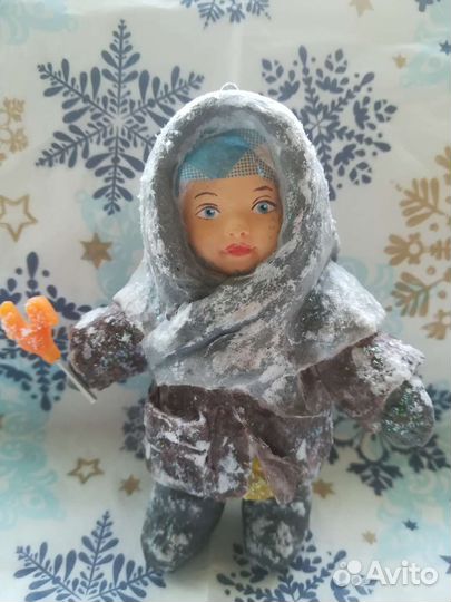 Ватная елочная игрушка