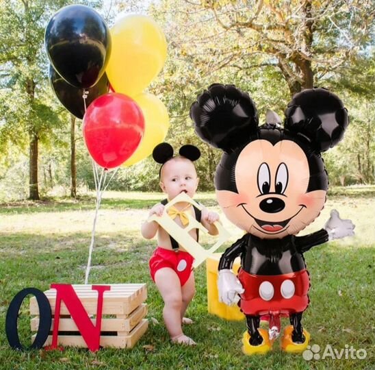 Фольгированный шар Микки и Минни Маус новый