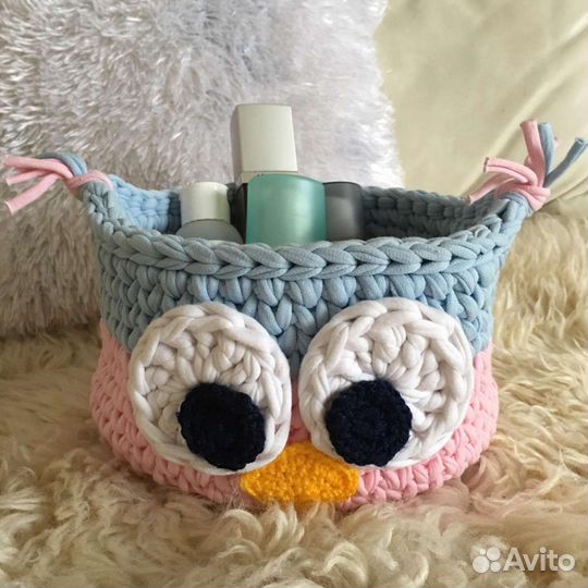 Корзинка из трикотажной пряжи