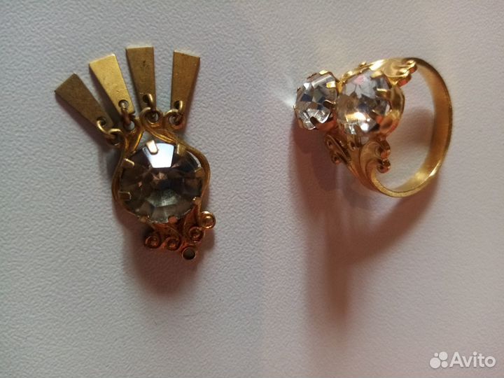 Винтажные кольца и кулон, клеймо СССР
