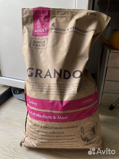 Корм для собак Grandorf индейка с рисом, 10кг