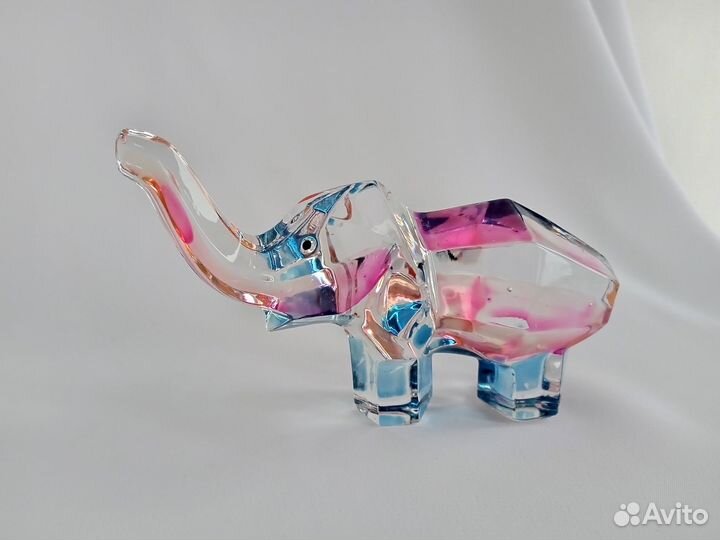Хрустальные слоники, винтаж, Италия