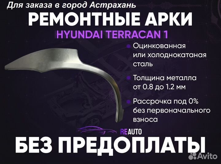 Ремонтные арки на Hyundai Terracan 1 задние