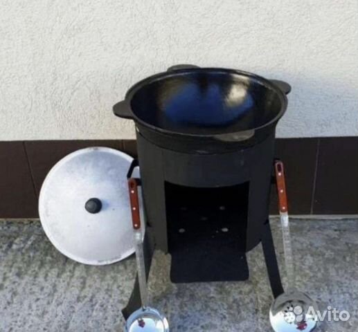 Кaзан чyгунный 12лит с печкой