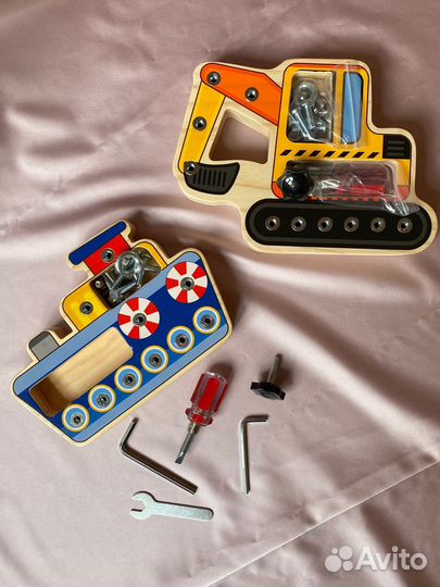 Деревянные игрушки развивающие экскаватор корабль