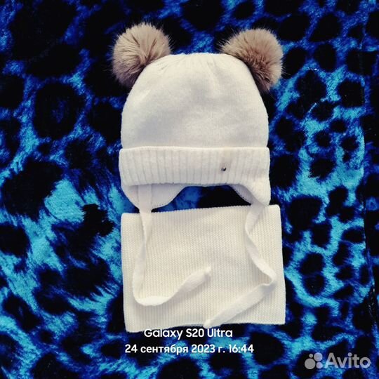 Зимний комплект шапка и снуд 44-47