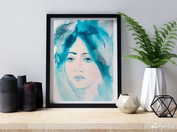 Картина акварелью - Туманное утро