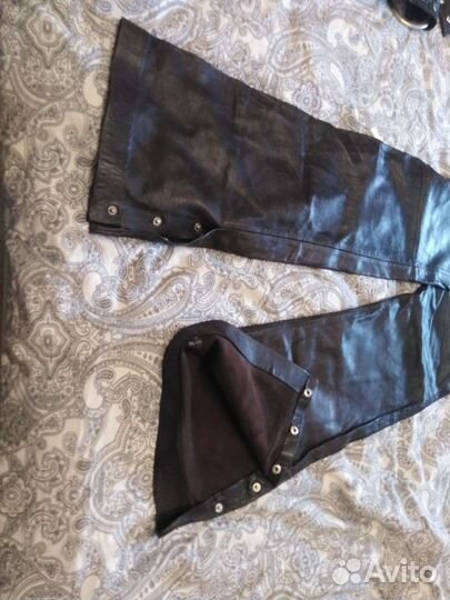 Кожаные брюки женские 46