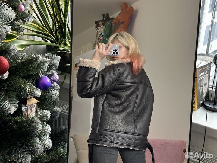 Дубленка авиатор женская