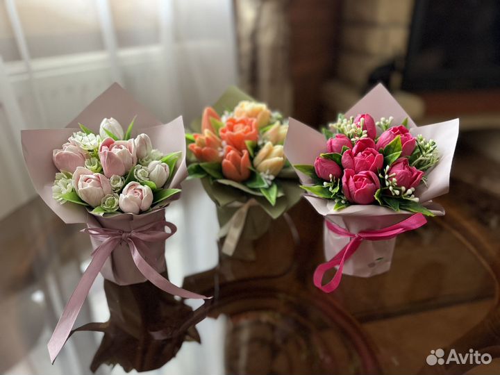 Мыло ручной работы. Розы и пионы. Подарок. Сувенир