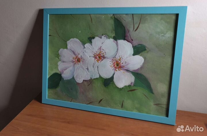 Картина интерьерная. Шиповник. Акриловые краски