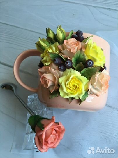 Кружки и баночки с декором из полимерной глины