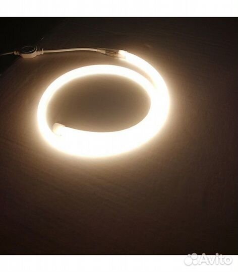 Неон круглый,360,14 мм, 220,IP67. Теплый белый