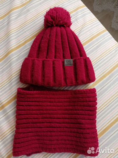 Шапка+снуд зимняя