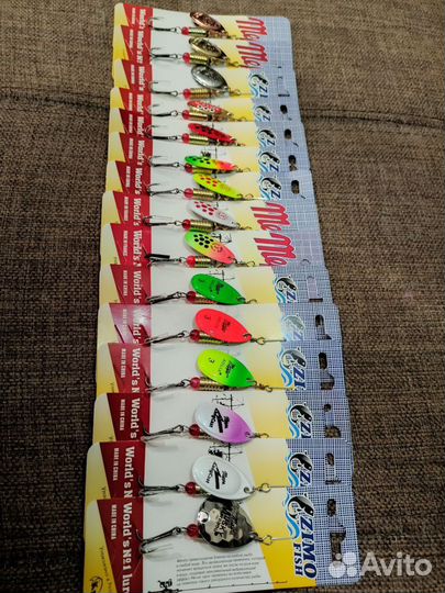 Блесна mepps №3 набор 15шт зелёные