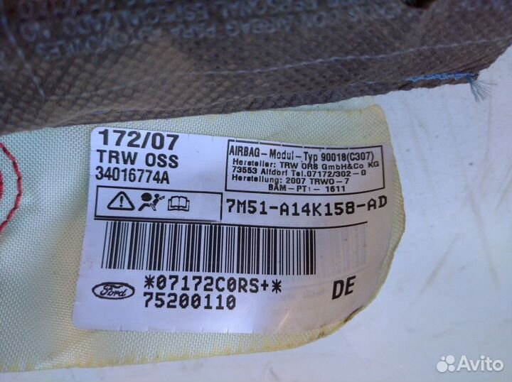 Подушка безопасности боковая Форд Фокус 2