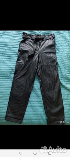 Джинсы Zara, 38, 36,брюки лен, экокожа