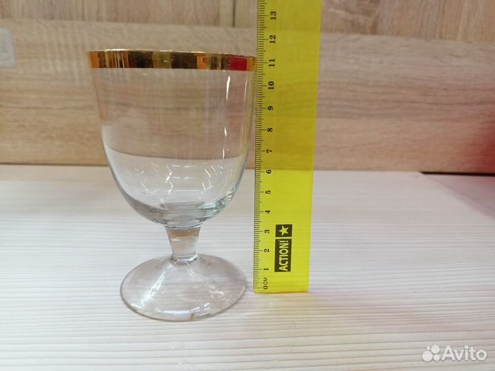 Стаканы и фужер СССР, стекло, позолота. Добор