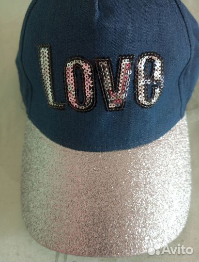 Бейсболка Love для девочки 54 см, новая