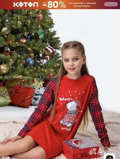 Новогодняя сорочка для девочки 140