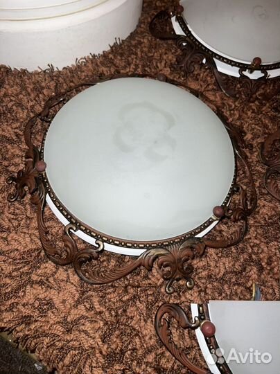 Люстра/бра круглая потолочная, металл и стекло