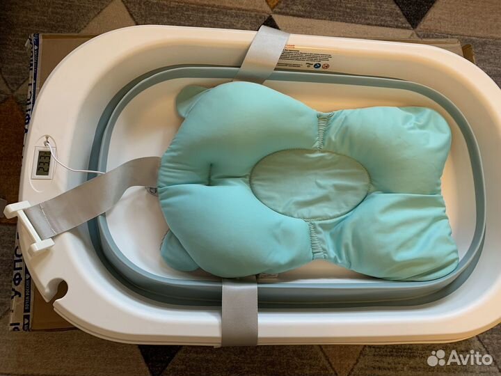 Складная ванночка для купания с термометром