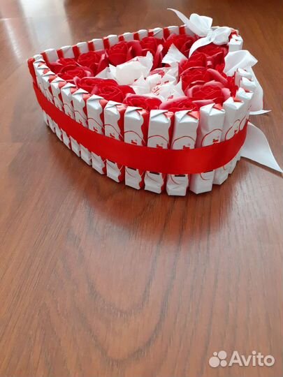 Сердце из мыльных роз