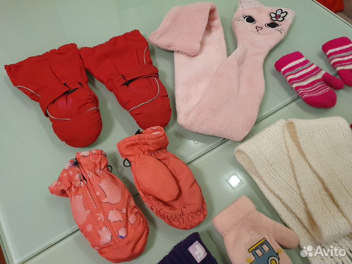 Шарф и варежки. На возраст 2-3 года