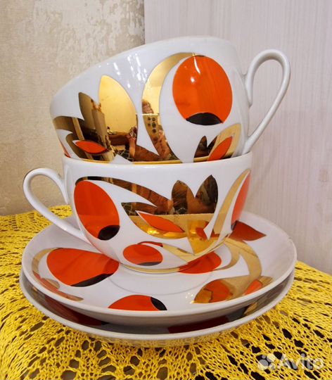 Чайная пара лфз.Золотой завиток