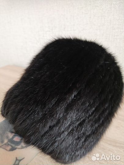 Шапка норковая женская вязаная