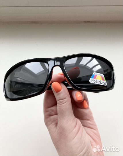 Спортивные очки поляризационные чëрно-серые