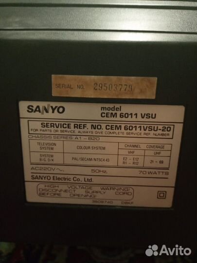 Телевизор sanyo